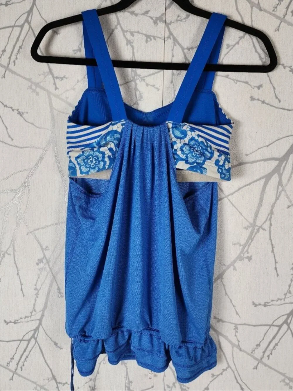 Lululemon Blue Laceoflage Silverescent Back On Track Tank